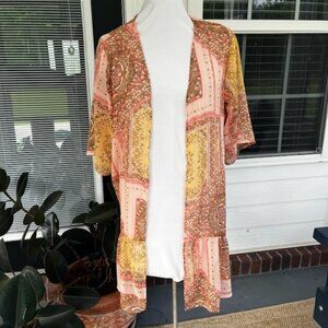 Kimono by Maurices Women's Medium Patchwork Boho Sheer